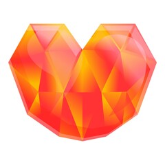 Poster - Heart red ruby icon. Cartoon of heart red ruby vector icon for web design isolated on white background