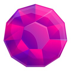 Poster - Purple gem icon. Cartoon of purple gem vector icon for web design isolated on white background