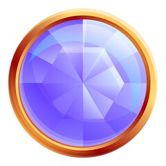 Poster - Decorative gemstone icon. Cartoon of decorative gemstone vector icon for web design isolated on white background