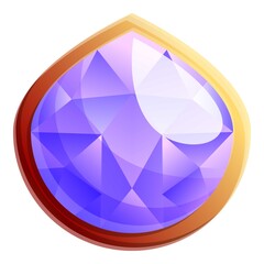 Poster - Shiny gemstone icon. Cartoon of shiny gemstone vector icon for web design isolated on white background