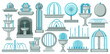 Fountain isolated cartoon set icon. Vector illustration waterfall on white background. Vector cartoon set icon fountain.