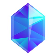 Poster - Game blue gemstone icon. Cartoon of game blue gemstone vector icon for web design isolated on white background