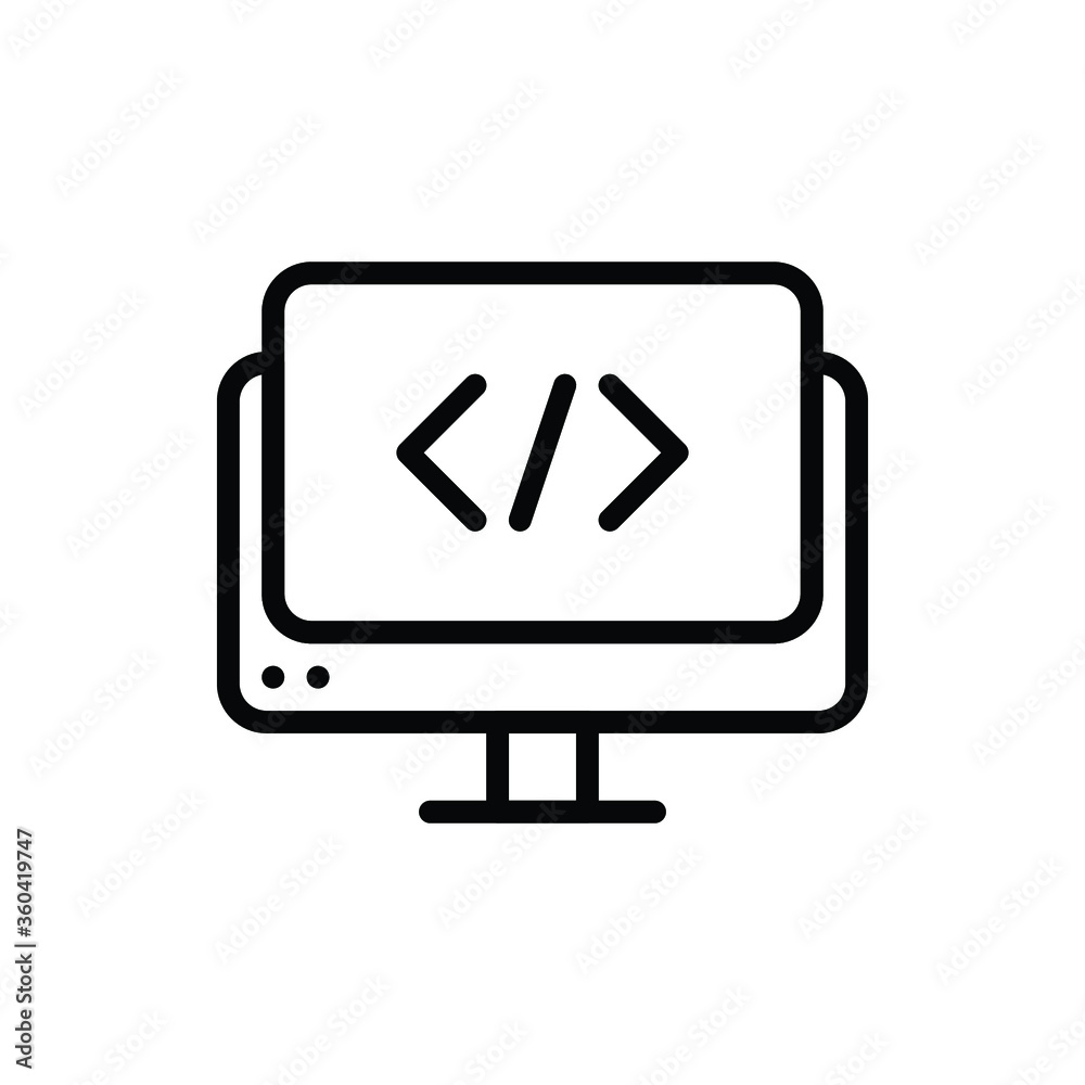 Syntax programming icon logo vector. Editable stroke and pixel perfect.