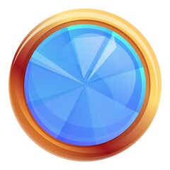 Poster - Round gemstone icon. Cartoon of round gemstone vector icon for web design isolated on white background