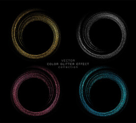 Poster - Abstract shiny color gold sequins swirl design element