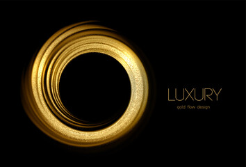 Poster - Abstract shiny color gold wave design element