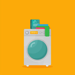 washing machine in flat style.modern vector illustration