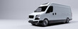 Commercial van truck on white background. Transport and shipping