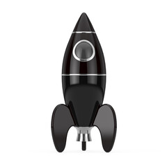 Poster - Black Childs Toy Rocket. 3d Rendering