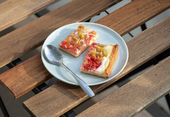 Wall Mural - freshly baked rhubarb cake