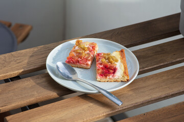 Wall Mural - freshly baked rhubarb cake