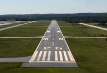 Runway Approach At A Small Rural Airport In The Eastern United States.