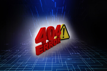 Poster - 3d rendering 404 error compliant