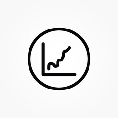 Poster - line button analysis graph icon vector
