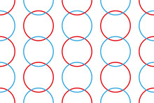 Blue And Red Circles On A White Background. Seamless Texture.