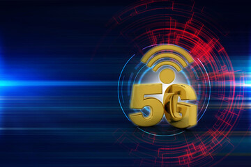 Poster - 3d rendering 5G Network 5G Connection

