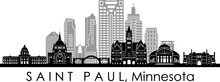 SAINT PAUL City Minnesota Skyline Silhouette Cityscape Vector