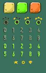 Poster - Game template with elements of game objects. Vector illustration