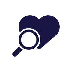 Wall Mural - search magnifying glass with heart silhouette style icon