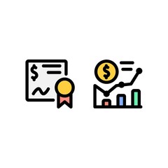 Poster - agreement and statistic icon, finance technology icon. perfect for logo, website, application and presentation. icon design filled line style