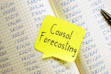 Causal forecasting is shown on the conceptual business photo