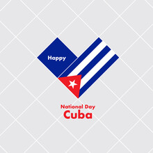National Day Card Template With Heart Shaped Flag : Vector Illustration