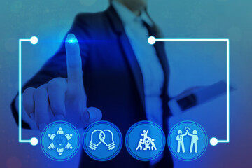 Poster - information digital technology network connection infographic elements icon
