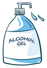 Wall Mural - Bottle of alcohol, illustration, vector on white background