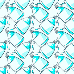 Canvas Print - Soap bottle pattern, seamless pattern on white background.