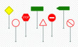 © Viktoriia - Set of road signs isolated on transparent background. eps 10