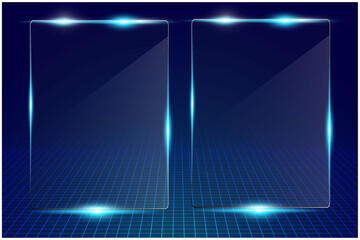 Wall Mural - Glass plates set. Glass banners isolated on transparent background. Graphic concept for your design.
