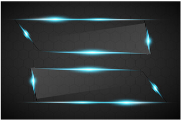 Wall Mural - Glass plates set. Glass banners isolated on transparent background. Graphic concept for your design.