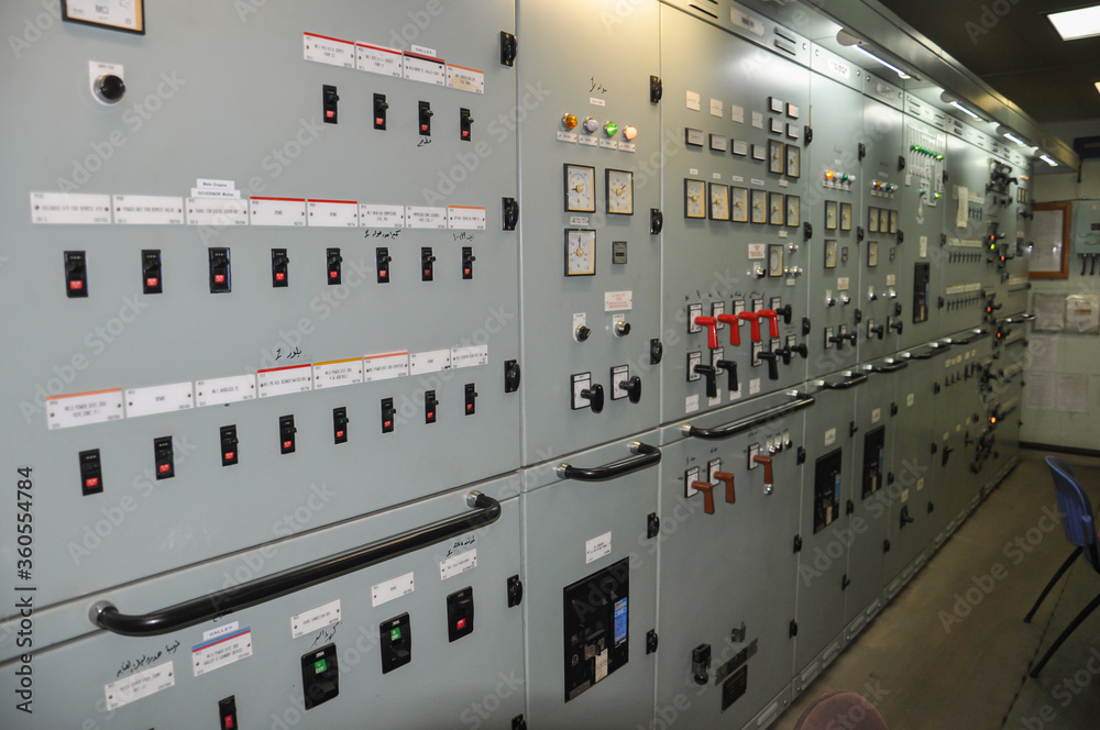 Schepper Panel Ship engine room switchboard panel Stock Photo | Adobe Stock