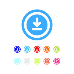 Poster - Download icon , color . Vector illustration