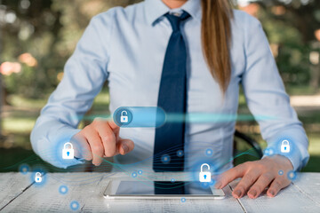 Poster - Graphics Padlock For Web Data Information Security Application System