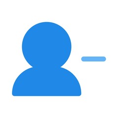 Remove user icon in flat style. User profile symbol with minus sign illustration. Unfriend symbol for perfect website and mobile designs.