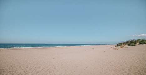 Sticker - beautiful sandy beach and turquoise sea at sunny day Patara beach, Antalya Turkey
