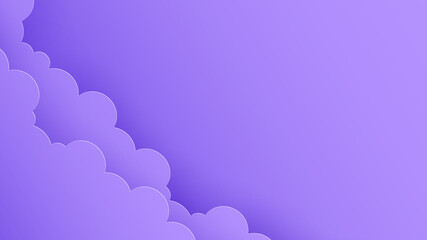 Wall Mural - Purple background with cloud paper art design. Vector paper cut illustration. Eps10 