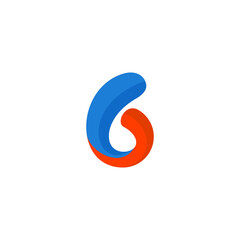 Poster - abstract colorful letter b logo template