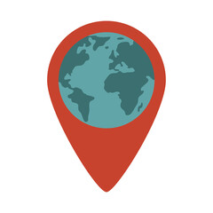 Sticker - summer travel and vacation world location pointer destination in flat style isolated icon