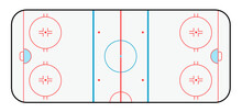 Ice Hockey Rink Vector Illustration Top View