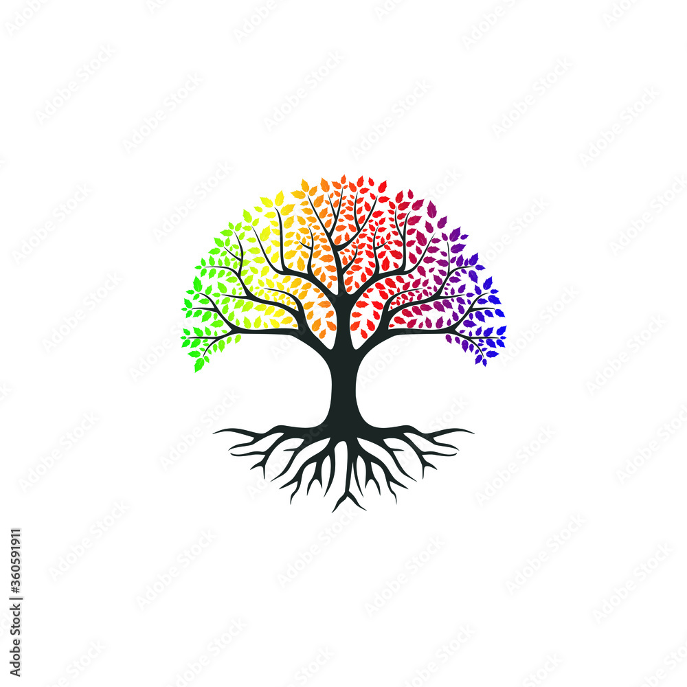 Tree of life logo design inspiration isolated on white background Stock ...