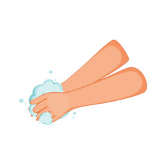 Sticker - Washing Hands on White Background.