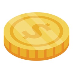 Poster - Dollar marketing coin icon. Isometric of dollar marketing coin vector icon for web design isolated on white background