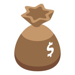 Poster - Marketing money bag icon. Isometric of marketing money bag vector icon for web design isolated on white background