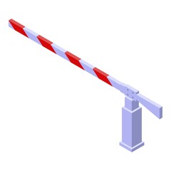 Poster - Train road barrier icon. Isometric of train road barrier vector icon for web design isolated on white background