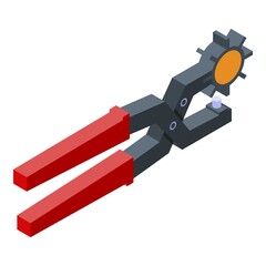 Poster - Hand hole puncher icon. Isometric of hand hole puncher vector icon for web design isolated on white background