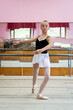 © vallerato - Young ballerina in the rehearsal room. Classical dances.