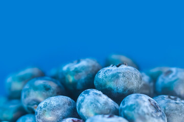 Blue berry mood. Blueberry berries on blue background