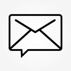 Poster - outline message symbol icon vector illustration